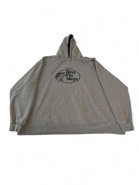 Bass Pro Shops Mens Gray Logo Hoodie Sweatshirt